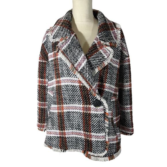 Anthropologie Eva Franco Carrie Double-Breasted Tweed Oversized Coat Size XS - Picture 5 of 10